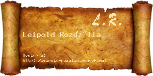 Leipold Rozália névjegykártya